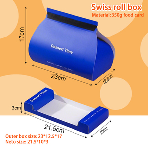 Nhà Máy Bán buôn Swiss cuộn bánh hộp các tông màu xanh Giấy Bánh Bánh hộp - Product Image 2