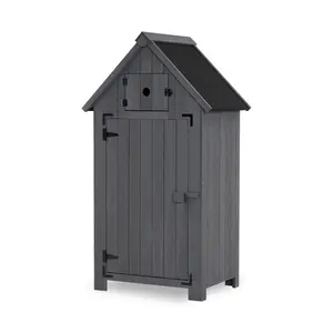 Cobertizo de <span class=keywords><strong>herramientas</strong></span> de almacenamiento vertical de <span class=keywords><strong>madera</strong></span> maciza Almacenamiento al aire libre para regaderas, mangueras, palas y macetas Almacenamiento de cobertizos de <span class=keywords><strong>madera</strong></span> al aire libre - Product Image 1