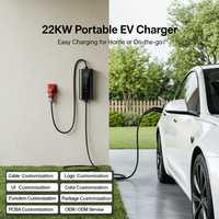Prix d'usine Chargeur EV portable triphasé pour véhicule électrique AC 22 kW avec fonction de charge retardée jusqu'à 10 heures