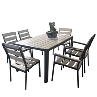 Ensemble de 7 meubles de table en aluminium pour jardin et restaurant en plein air Ensemble de chaise longue et de bistro en aluminium abordable
