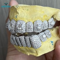 Grillz dentaire en argent pour homme, ajustement personnalisé, style Hip Hop, Moissanite Iced Out, pour artistes et rappeurs, streetwear classique