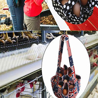 Panier de Pâques style ferme pour œufs de poule, de canard et d'oie avec 7 poches, mini sacs de collecte d'œufs, panier de ramassage