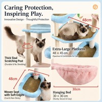 Arbre à chat compact multi-niveaux 5 étages pour appartement, tour d'activités pour chat peu encombrante avec griffoir en sisal, mobilier pour chat