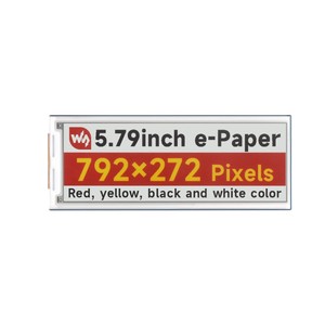 Pantalla de Tinta Electrónica (E-Ink) Original de 5.79 Pulgadas (G) con Resolución de 792x272 en Rojo/Amarillo/Negro/Blanco e Interfaz SPI - Product Image 1