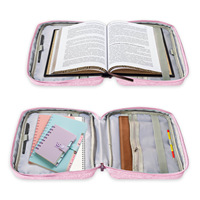 Housse de Bible pour femmes, sac de transport simple et durable avec poche zippée et poignée pour accessoires bibliques