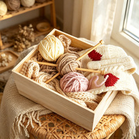 Boîte de rangement en bois décorative avec poignées et couvercle, bacs en bois non peints pour la décoration intérieure, le vin, les outils et la cuisine