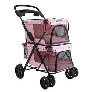 Poussette de voyage de luxe à 4 roues <span class=keywords><strong>pour</strong></span> animaux de compagnie, Carreolas Para Perros, poussette double <span class=keywords><strong>pour</strong></span> chats et chiens - Product Image 2