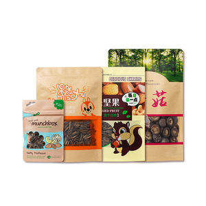 Bolsas de Papel Kraft Biodegradables Personalizadas con Cierre de Cremallera Práctico para Frutos Secos, Bocadillos y Alimentos Secos - Product Image 4