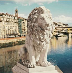 Le fabricant personnalise des lions en pierre de style européen sculpté dans la pierre, des figures et des statues d'animaux - Product Image 2