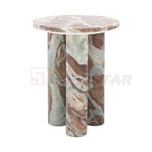 Simple Design Modern Round Natural Marble Side <b>Table</b> Customize Shape Base Living Room End - Product Image 4
