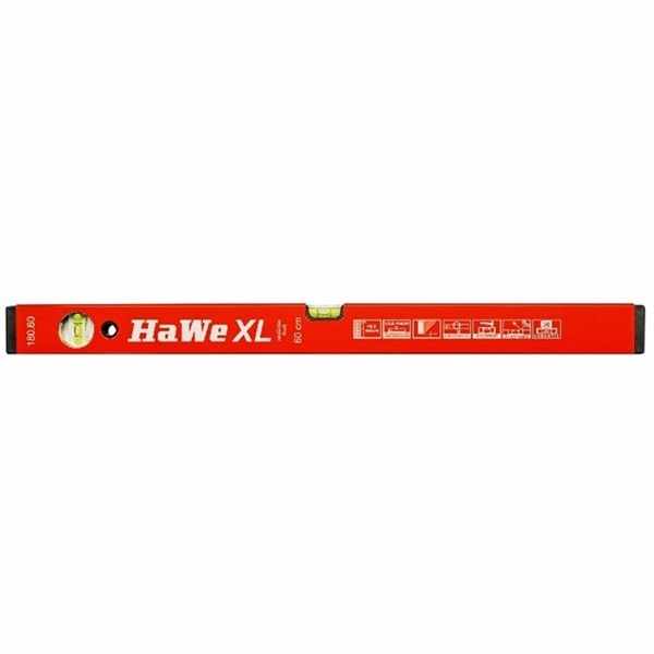 HaWe Industrial Grade ALU Spirit Level XL Red Aluminum Material