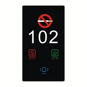 Luxury Hotel Electronic Doorplate Wireless Tempered Glass Touch Hotel Door Bell Switch