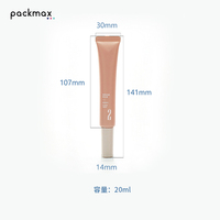 Tube personnalisé pour crème contour des yeux/brillant à lèvres/huile essentielle avec bouchon à vis - Emballage cosmétique PE 15 ml, embout oblique de 19 mm de diamètre, sérigraphie