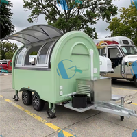 2025 nouvel an Snack Churros remorque petit camion de nourriture rond fenêtres coulissantes pour Hamburger Sushi bonbons crème glacée chariot de restauration rapide