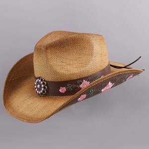 Chapeau de cowboy vintage brodé de fleurs, tendance pour hommes et femmes, idéal pour les fêtes, la pêche, les loisirs et les activités de plein air, vente en gros - Product Image 6