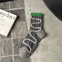 Chaussettes décontractées en coton respirant à rayures contrastées et jacquard, pour jeunes, multicolores, en stock, vente en gros d'usine