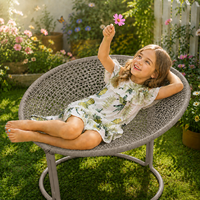 Siège pour enfants Ropecube moderne, écologique, imperméable, en corde tressée, avec structure robuste en tube d'acier, pour hôtel, parc, maison, salon