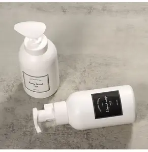 Botol Busa Warna Gel Mandi Sampo Putih Perawatan Kulit 300Ml 500Ml HDPE Plastik Kustom dengan Pompa Busa