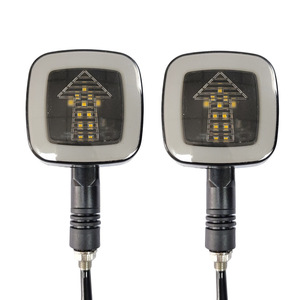 ไฟเลี้ยวรถมอเตอร์ไซค์ LED ทรงสี่เหลี่ยม 12V สีเหลือง ไฟวิ่งกลางวันแบบไหล สีน้ำเงิน แดง ขาว สำหรับอัพเกรด - Product Image 3