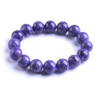 Fabricants en gros de bracelets en pierres de charoïte naturelle russe, bijoux en cristal en gros pour hommes et femmes