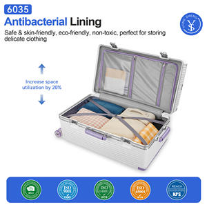 SOKOK Luxuriöser Reisekoffer mit Aluminiumrahmen, breitem Griff, hochwertigen Spinner-Rollen, Handgepäckgröße und Getränkehalter - Product Image 4