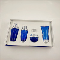 Boîte cadeau cosmétique exquise à dégradé bleu, emballage personnalisé avec logo, boîte cadeau de luxe pour soins de la peau et maquillage