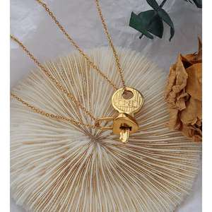 Новинка Showfay: парные украшения, колье с подвеской в виде сердца, набор с подвесками в виде замка и ключа для женщин, подарок. - Product Image 2