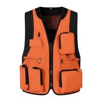 Gilet cargo pour homme, logo personnalisé, multi-poches, col en V, gilet de pêcheur pour l'escalade, la chasse, la randonnée, le journalisme, la photographie