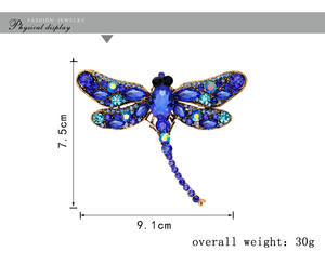 DAE140 <span class=keywords><strong>Spilla</strong></span> a Forma di <span class=keywords><strong>Libellula</strong></span> alla Moda con Strass, <span class=keywords><strong>Spilla</strong></span> Vintage in Cristallo per Donne - Product Image 2