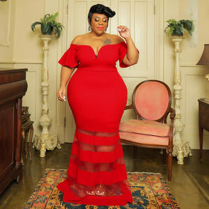 N7789 <span class=keywords><strong>taglie</strong></span> forti abito da sera da donna Sexy con scollo a V abito lungo a campana <span class=keywords><strong>eleganti</strong></span> <span class=keywords><strong>abiti</strong></span> formali <span class=keywords><strong>per</strong></span> la festa di nozze - Product Image 4