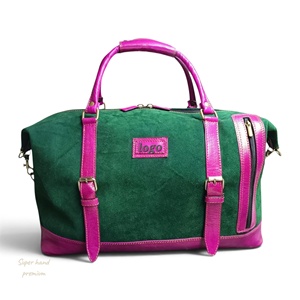 Custom Genuine Leather Suede <b>Weekender</b> Duffel <b>Bag</b> Vintage Travel Sport <b>Holdall</b> Wholesale Overnight Luggage OEM - Product Image 1