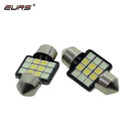 Ampoule LED de lecture Canbus EURS 12W 3030, double couleur, haute luminosité 1200LM, boîtier en aluminium, 31mm 36mm 39mm 41mm, 12 SMD, Nouveau