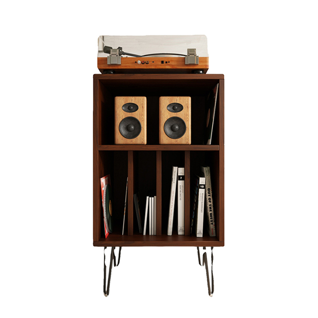 European Modern Design Solid Wood Bookcase Speaker Cabinet Vinyl Record Cabinet for Home or Hotel Living Room
