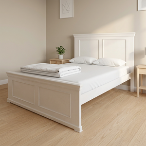 Spacious <b>Double</b> Size Wooden <b>Bed</b> Frame - Vintage European Radiata/MDF <b>Platform</b> <b>Bed</b> for Comfortable Bedroom Living - Product Image 6