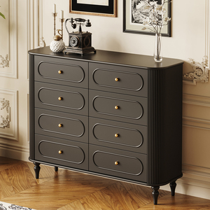 Meuble de <span class=keywords><strong>chambre</strong></span> à <span class=keywords><strong>coucher</strong></span> principale <span class=keywords><strong>Console</strong></span> française Tallboy Meuble d'armoire en bois blanc Commode profonde pour vêtements - Product Image 2