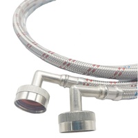Tuyau en silicone pour Machine à laver, coudière 90 degrés, source d'eau chaude ou froide, tube tressé, pièces détachées, appareil ménager
