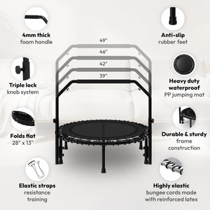 Mini <span class=keywords><strong>trampoline</strong></span> pliable silencieux avec système <span class=keywords><strong>de</strong></span> rebond <span class=keywords><strong>pour</strong></span> adultes, entraînement amusant et efficace - Product Image 4
