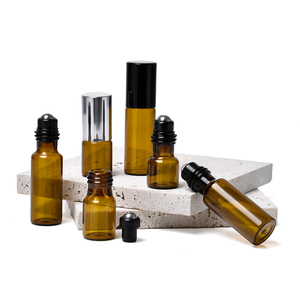 Bán buôn hổ phách tinh dầu con Lăn chai mini 2ml 5ml 10ml cuộn trên chai nước hoa với con lăn thép không gỉ bóng - Product Image 1