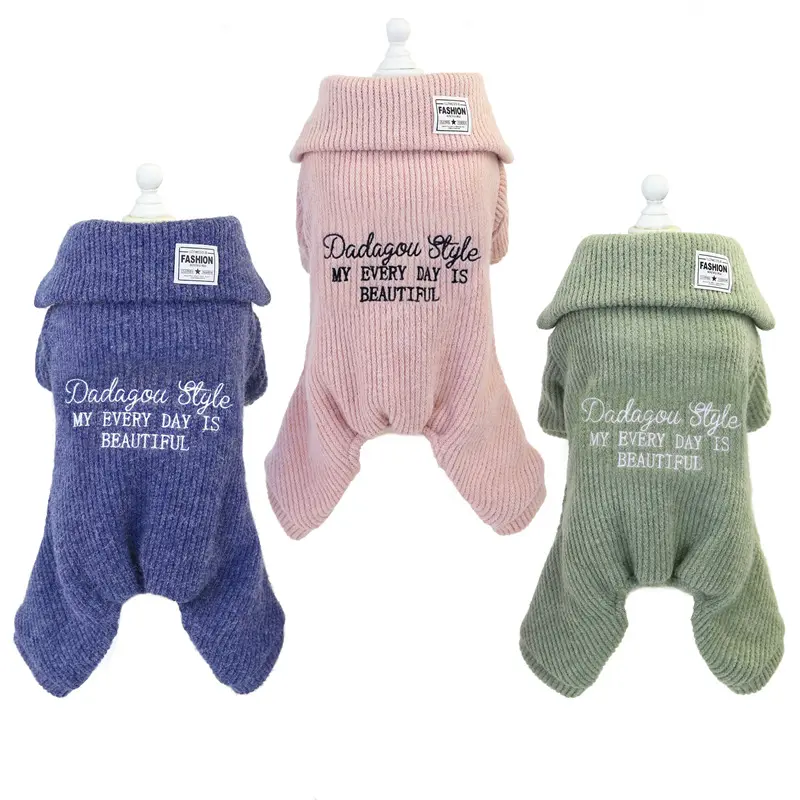 Vêtement chaud pour chien avec quatre pieds, tenue automne-hiver, vente en gros, bon marché