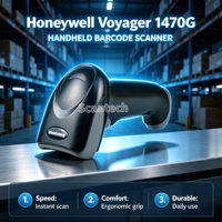 Lecteur de codes-barres portable Honeywell Voyager XP 1470g haute précision, durable, scanner 1D 2D, lecteur de codes-barres filaire USB, vente au détail