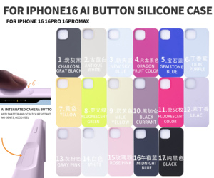 Per <span class=keywords><strong>iPhone</strong></span> 16 Pro Max cassa del telefono di colore solido con i pulsanti AI per <span class=keywords><strong>iPhone</strong></span> 16 custodia <span class=keywords><strong>originale</strong></span> in Silicone morbido <span class=keywords><strong>Cover</strong></span> del telefono - Product Image 6