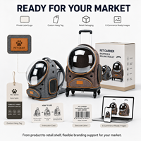 Sac à dos et chariot à roulettes pour animaux de compagnie avec fenêtre à bulles, pour chats et petits chiens, vente en gros, OEM ODM, transporteur de voyage personnalisé