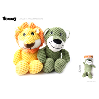 Jouet en peluche Yommy Lion et Ours 32cm, animal en peluche doux, motif de dessin animé, style mignon pour chiens et chats