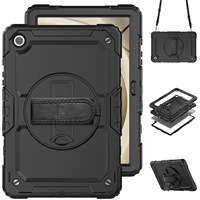 Étui robuste pour Samsung TAB A11 PLUS 11,0 pouces avec emplacement pour stylet, bandoulière, rotation à 360° °   Support rotatif, housse de protection antichoc