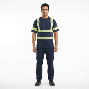Camiseta de Seguridad Transpirable de Verano con Logotipo Personalizado, Cinta Reflectante de Alta Visibilidad Clase 2, Tela Fluorescente con Diseño de Ojo de Pájaro - Product Image 1