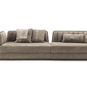 Turco moderno albicocca intagliato in legno massello mobili soggiorno divani in pelle di lusso di trasporto personalizzato - Product Image 1