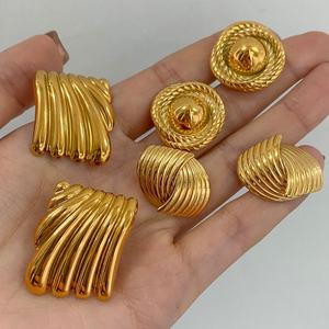 Boucles d'oreilles anti-ternissement hypoallergéniques en acier inoxydable 316L plaqué or PVD 18K 14K, bijoux fins de créateur pour femmes - Product Image 1