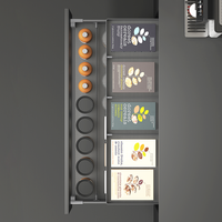 Tiroirs coulissants modernes et extensibles en aluminium écologique pour rangement d'épices de cuisine, avec fermeture amortie