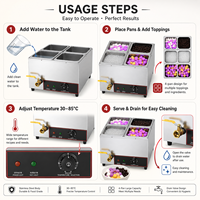 Pot isotherme électrique à économie d'énergie, adapté à la restauration en libre-service, en acier inoxydable, 2,5-10L