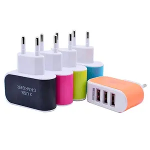 도매 휴대용 캔디 컬러 LED 벽 홈 여행 AC 전원 어댑터 3 포트 USB 충전기 아이폰 6 6 플러스 삼성